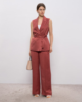 Peserico Червоні штани з льоном A0433501926