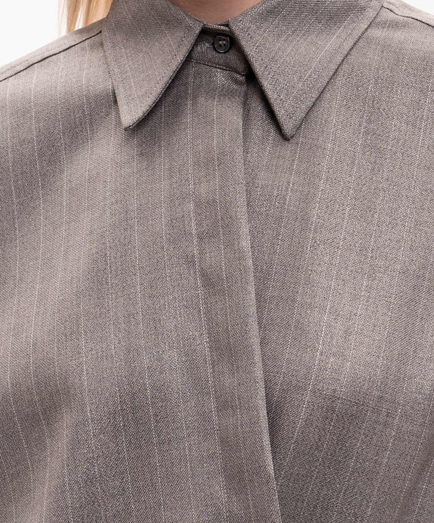 Brunello Cucinelli Сіра блуза з вовни MP189M1J06 зображення 5