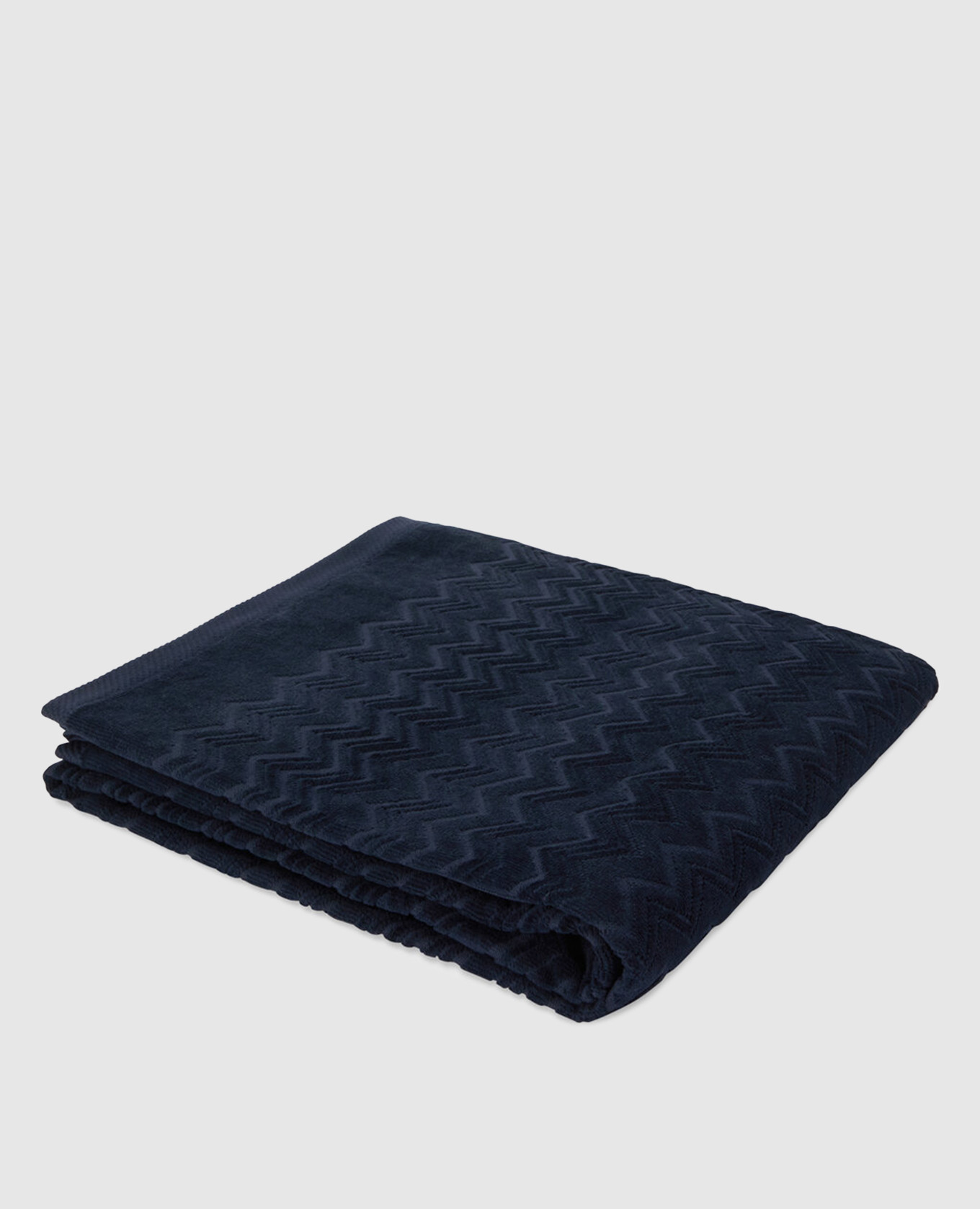 Синее махровое полотенце Chalk в узор