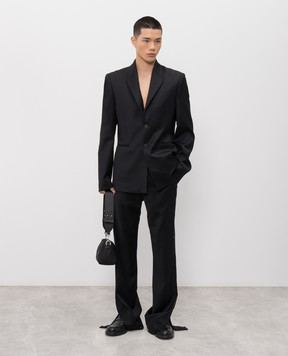 Heliot Emil Черный пиджак Derby из шерсти M04054