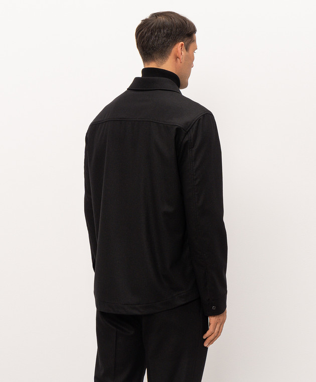 Cashmere&Whiskey Черная рубашка из шерсти и кашемира 07687R0775 изображение 4