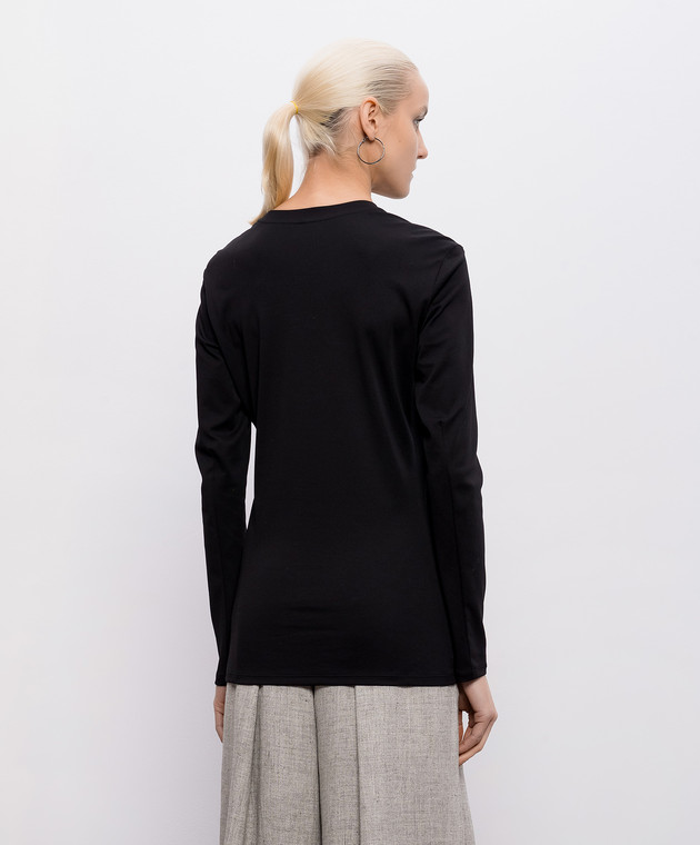 Intoca Черный лонгслив из хлопка DIOSBASICPOUD45 изображение 4