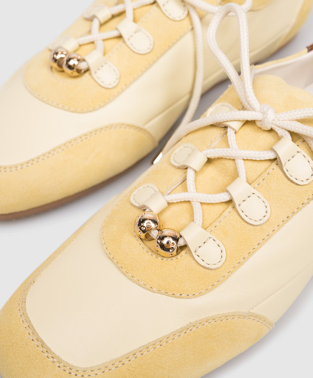 Babe Pay Pls Желтые кожаные кроссовки с бусинами NICKY изображение 5