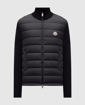 Moncler Чорна комбінована куртка з логотипом L10919B00020M1115