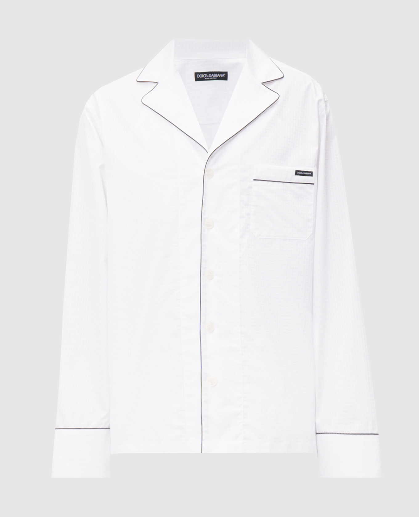 Біла сорочка в піжамному стилі в клітинку