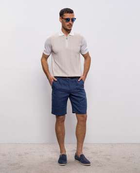 Stefano Ricci Белое поло из шелка в узор W505038P31W26109