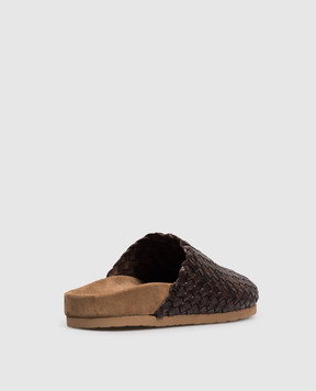 Dragon Коричневые кожаные мюли DGS65110