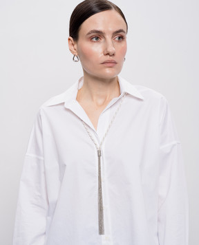 Peserico Біле намисто Punto Luce з ланцюжком моніль S35514C0CC812