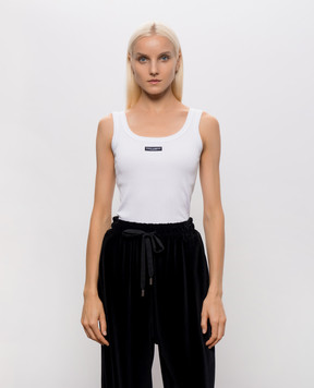 Dolce&Gabbana Белая майка в рубчик F8W51TFU7AV