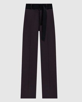 Maison Margiela MM6 Фіолетові штани з вовни з поясом S62KB0251M35622