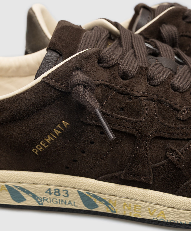 Premiata Коричневые замшевые кроссовки Bskt Clay BSKTCLAD8446 изображение 5