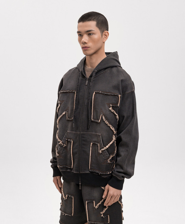Off-White Сіра спортивні куртка з нашивкою емблеми 44MBE015S26D001 зображення 3