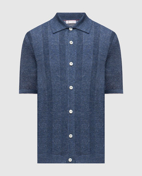 Brunello Cucinelli Синий кардиган с льном M2L707805