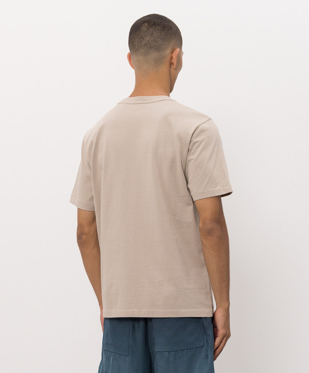 Off-White Бежевая футболка с фактурным логотипом 44MAA16MF26J005 изображение 4