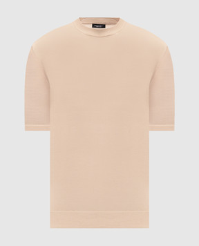 Stefano Ricci Бежевая футболка из шелка K616006G12F26102