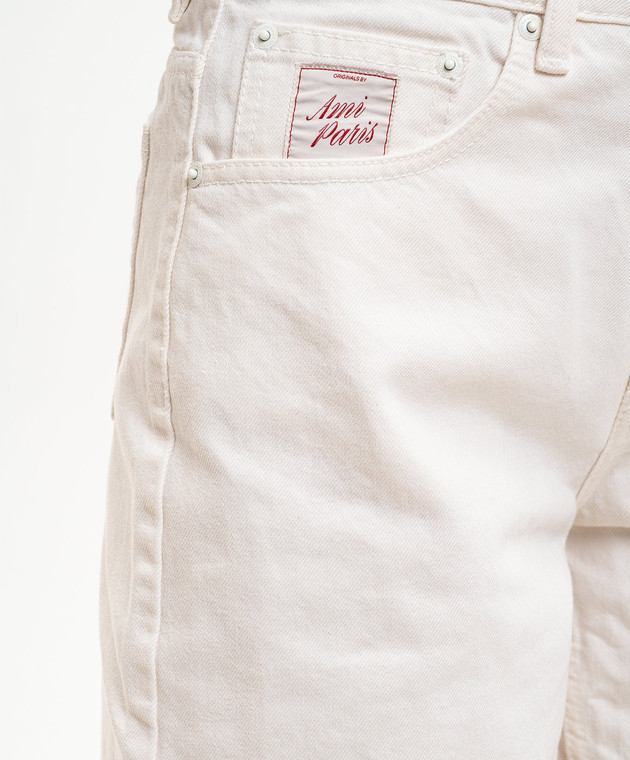 Ami Paris Шорты цвета айвори с патчем логотипа FSO839DE0126 изображение 5