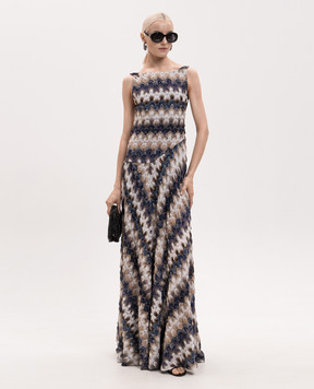 Missoni Бежевое платье с открытой спиной с люрексом DS26SG3PBR015J