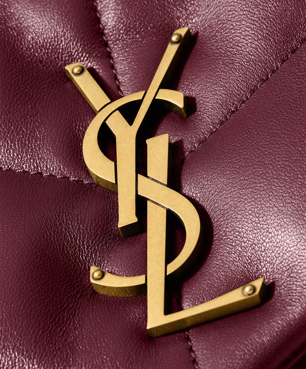 Saint Laurent Бордовая кожаная сумка-мессенджер PUFFER 5774751EL07 изображение 5