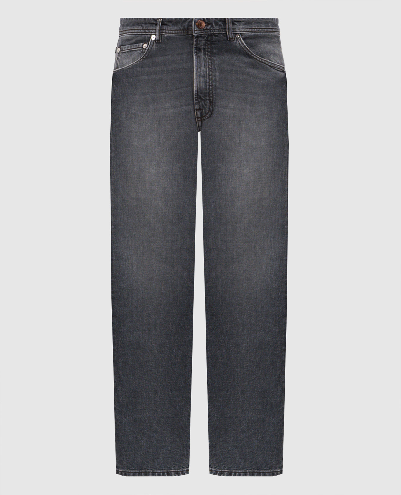 

Серые джинсы с эффектом потертости, Серый, Прямые джинсы