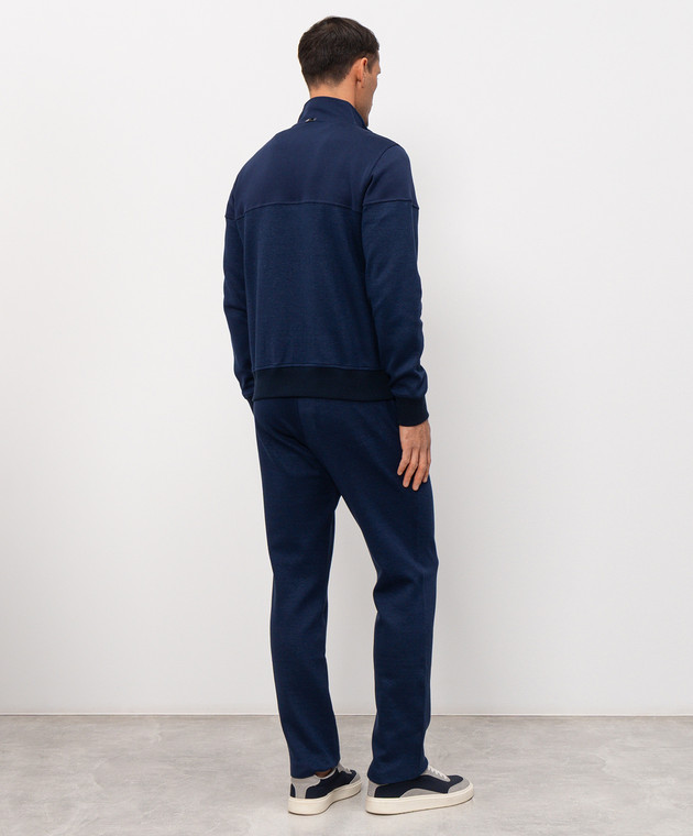 CAPOBIANCO Синий спортивный костюм с льном 20M453DH00C20M704DH00 изображение 4