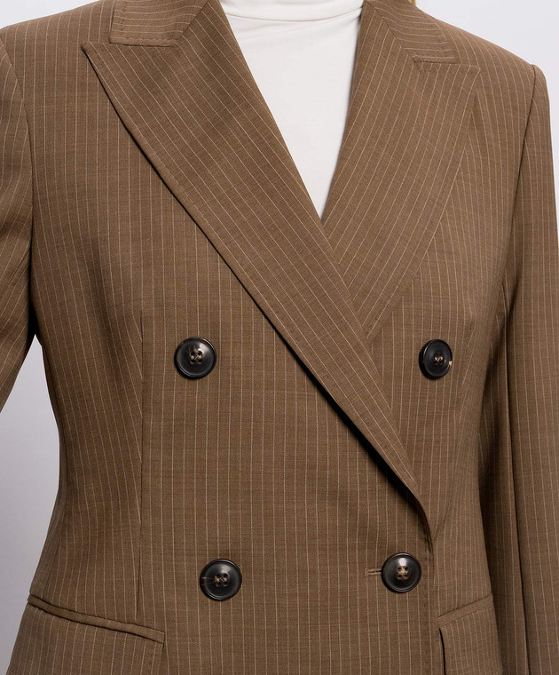 Max Mara Коричневий двобортний жакет UMICO з вовни MSTUMICO зображення 5