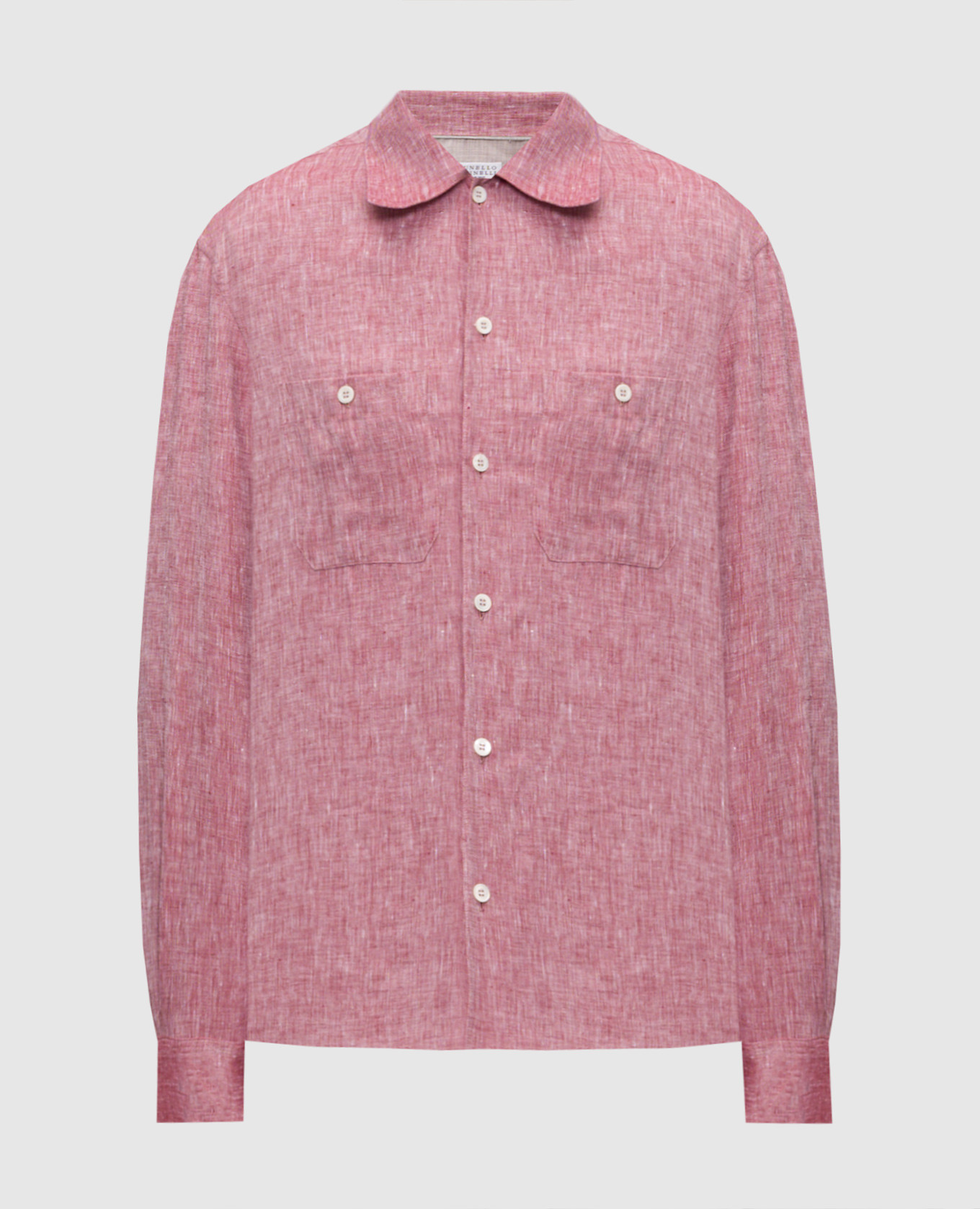 Бордовая рубашка из льна