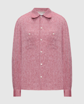 Brunello Cucinelli Бордова сорочка з льону MM6840658