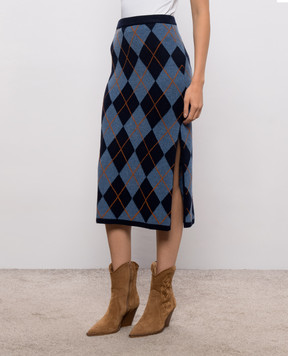 Twinset Синяя юбка в геометрический узор 262TT3271