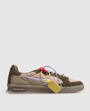 Off-White Комбинированные кроссовки цвета хаки End Of Play OMIA2ALZ26FAB002