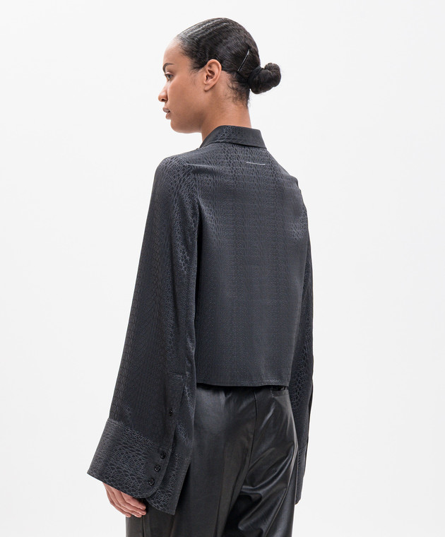 Maison Margiela MM6 Чорна блуза у візерунок логотипа S52DT0044M36007 зображення 3
