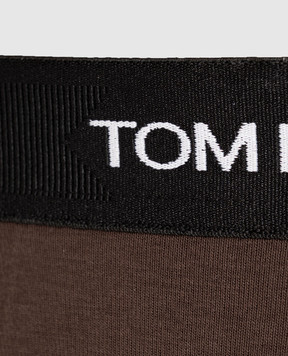 Tom Ford Трусы-боксеры коричневого цвета с узором логотипа T4LC31040