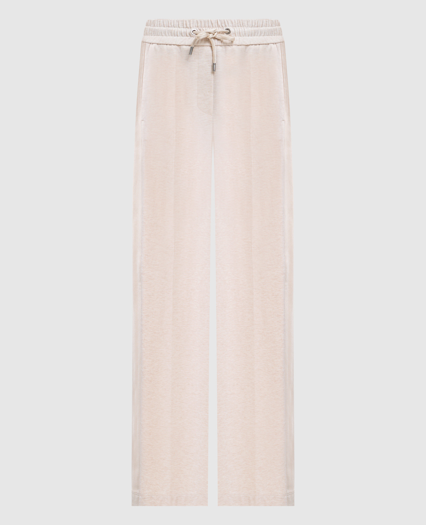 Бежевые меланжевые спортивные штаны