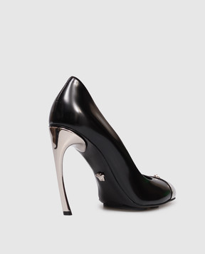 Versace Чорні шкіряні туфлі з емблемою 10216131A14835