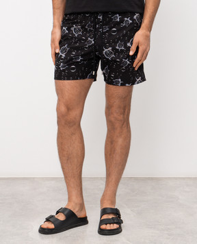 Vilebrequin Черные шорты для плавания Bubble Turtles MAHEJ311