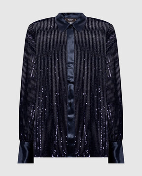 Peserico Синяя блуза с пайетками E062636807B