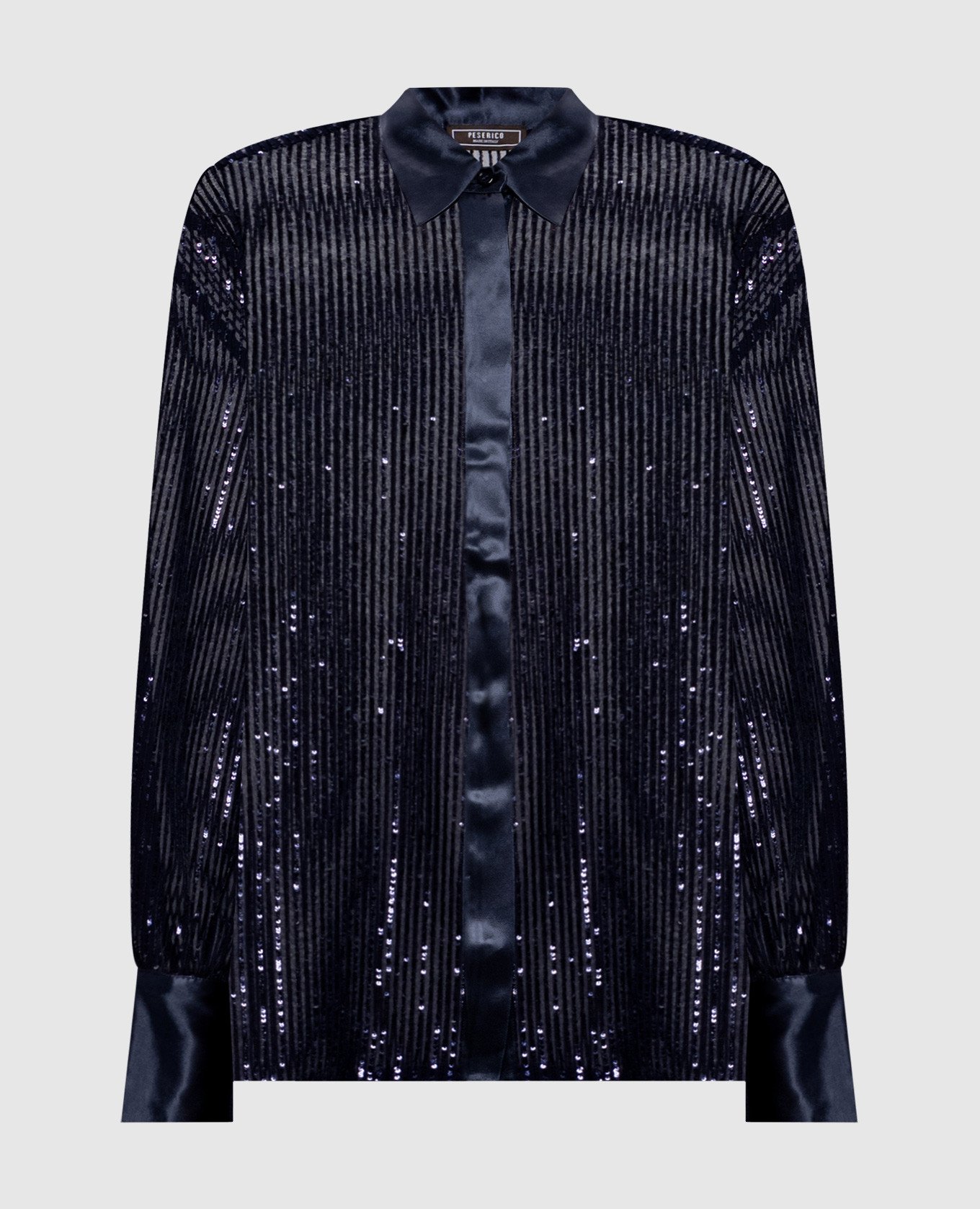 Синяя блуза с пайетками
