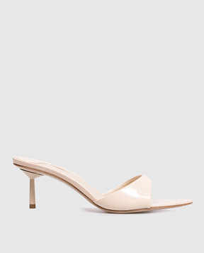 Le Silla Бежевые кожаные лакированные мюли Bella 6625E060BXPPGSL