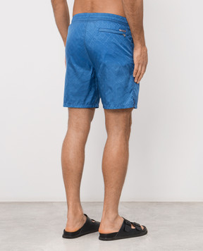 Stefano Ricci Сині шорти для плавання у візерунок M6B6200010IT3100