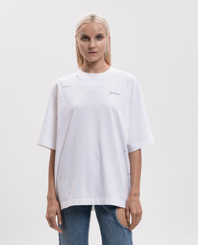 Off-White Белая футболка Cut Here 2FA00438T