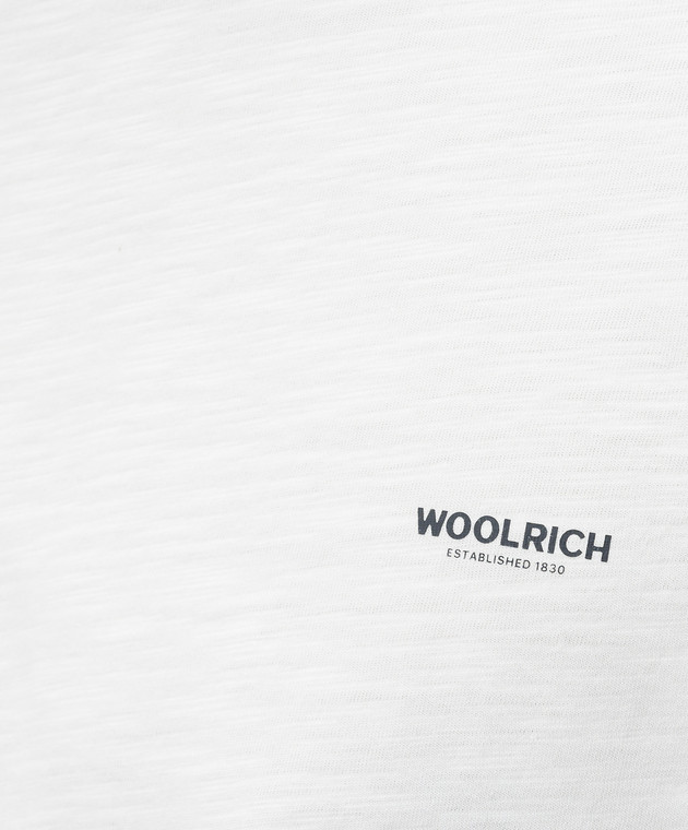 Woolrich Белая футболка с принтом логотипа CFWOTE2013MRUT4061 изображение 5