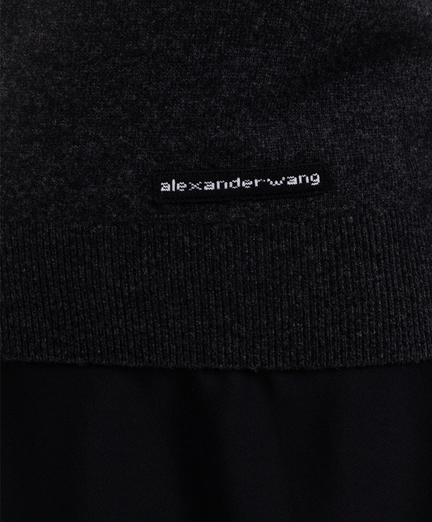 Alexander Wang Черное платье из шелка двойной конструкции 1KC4266102 изображение 5