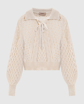 Twinset Бежевий ажурний светр 261TP3492