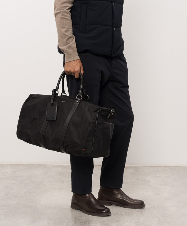 Kiton Чорна дорожня сумка з металевим логотипом UBA0158N01270 зображення 2