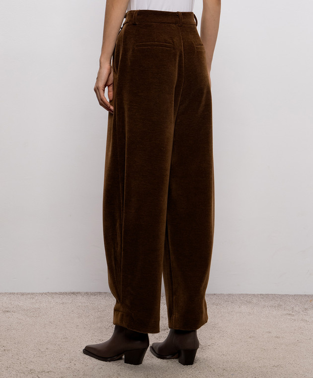 Rowen Rose Коричневые вельветовые брюки PNTRR286CORDUROU изображение 4
