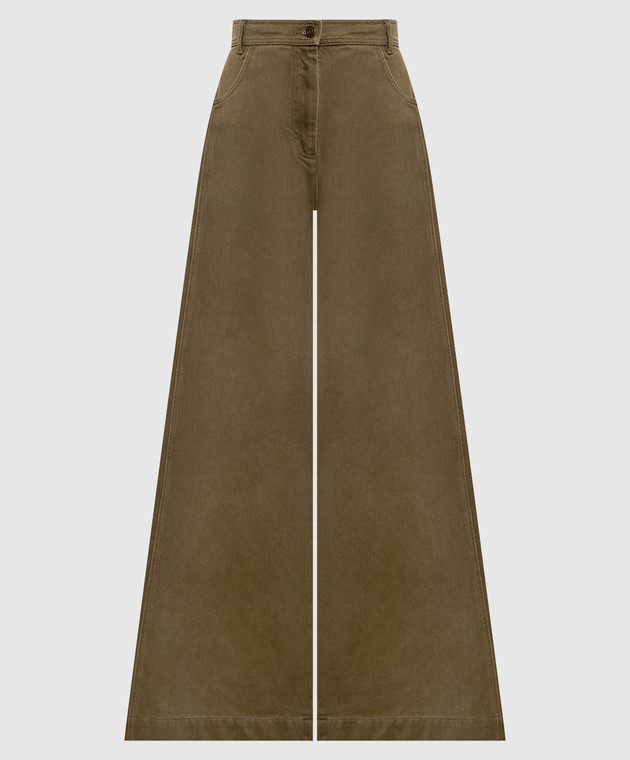 Max Mara Джинсовые палаццо цвета хаки MXMALAMARO