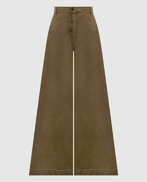 Max Mara Джинсовые палаццо цвета хаки MXMALAMARO