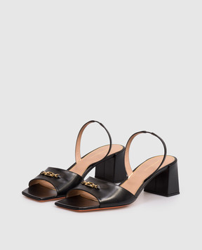 Santoni Чорні шкіряні мюлі WHPQ72055HA2NWLN