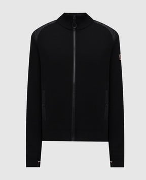 Moncler Grenoble Чорний кардиган з вовни з емблемою K20979B00010M1122