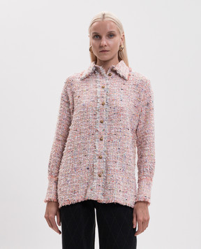 Balmain Рожева твідова сорочка HF1HD005XM17