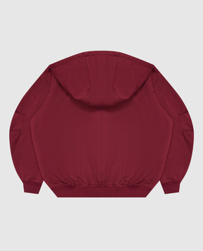 Dolce&Gabbana Детская бордовая спортивная куртка с вышивкой логотипа L5JWCZG7QNV